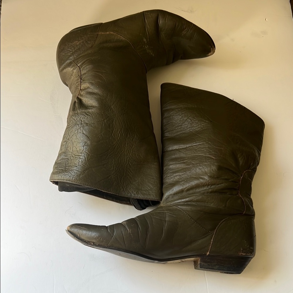 Vintage Olive Ankle Boots